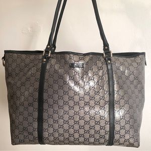 XL GUCCI GG Canvas Crystal Tote